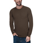 Slim Crew Neck Sweater // Dark Brown (XL)
