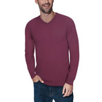 Slim V-Neck Sweater // Plum (S)