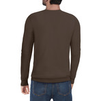 Slim V-Neck Sweater // Dark Brown (L)