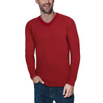 Slim V-Neck Sweater // Jester Red (XL)