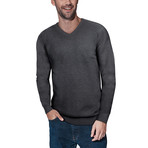 Slim V-Neck Sweater // Heather Charcoal (XL)