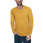 Slim V-Neck Sweater // Mustard (M)