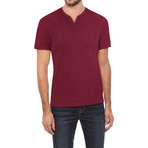 Basic V Notch T Shirts // Cranberry (2XL)