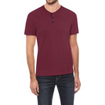 Basic Henley T Shirts // Cranberry (2XL)