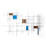 Gridded // Glass and Metal Wall Sculpture