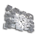 "Monochrome" Glass and Metal Wall Sculpture (Small)