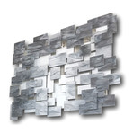 "Monochrome" Glass and Metal Wall Sculpture (Small)
