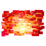 "Sunset" Glass and Metal Wall Sculpture (Small)