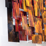 "Inferno" Glass and Metal Wall Sculpture