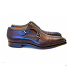 Cole Hand Burnished Double Monk Strap // Mahogany Brown (US: 8.5)