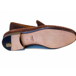 Calvin Woven Design Leather Plain Loafer // Brown (US: 10)