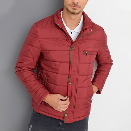 Quilted Jacket // Burgundy (Small)