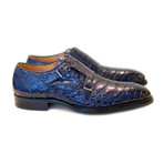 Genuine Crocodile Double Monk Strap // Navy (US: 9)