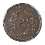 1835 Capped Bust Half-Cent PCGS Certified XF40