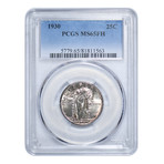 1930 Standing Liberty Quarter PCGS Certified MS65FH