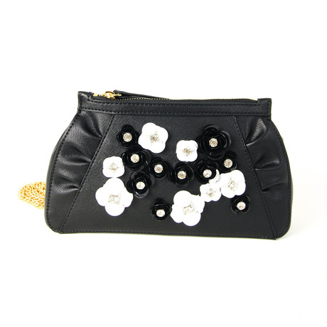 Boutique Women's Flower Designed Shoulder Bag // Black