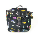 Women's Multicolor Designed Backpack // Black