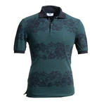 Simon Polo Shirt // Green + Black Floral (2XL)