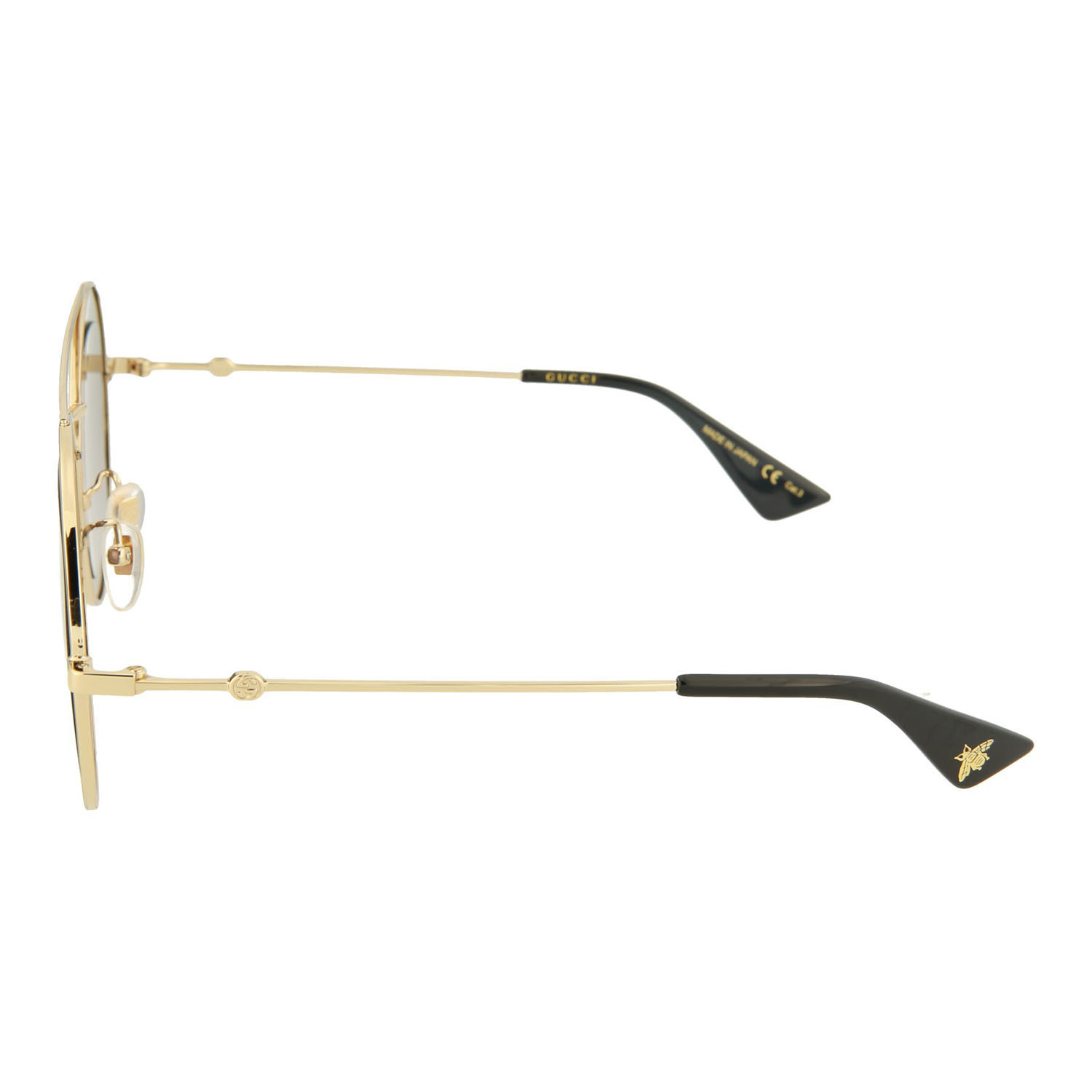 Women's Round Sunglasses // Shiny Dark Ruthenium + Shiny Endura Gold ...