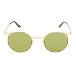 Men's Round Sunglasses // Shiny Endura Gold + Green