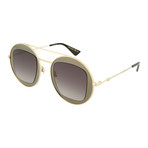 Women's Round Sunglasses // Shiny Dark Ruthenium + Shiny Endura Gold