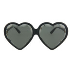 Women's Oversized Heart Sunglasses // Shiny Black