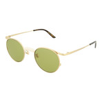 Men's Round Sunglasses // Shiny Endura Gold + Green