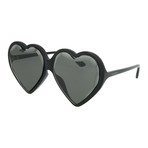 Women's Oversized Heart Sunglasses // Shiny Black
