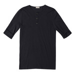 Henley Long Sleeve Shirt // Charcoal (L)