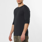 Henley Long Sleeve Shirt // Charcoal (M)