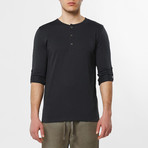Henley Long Sleeve Shirt // Charcoal (XL)
