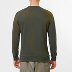 Acid Dye Crew Neck Sweatshirt // Light Military Khaki (M)