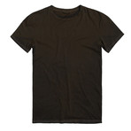 Crew Neck Powder Effect T-Shirt // Black (S)