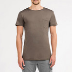 Crew Neck Pocket T-Shirt // Taupe (L)