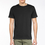 Crew Neck Powder Effect T-Shirt // Black (XL)