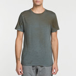 Crew Neck Powder Effect T-Shirt // Charcoal (L)