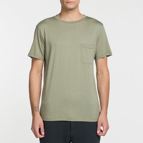 Crew Neck Pocket T-Shirt // Khaki (S)