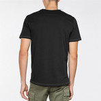 Crew Neck Powder Effect T-Shirt // Black (S)