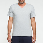 V-Neck T-shirt // Gray Melange (XL)