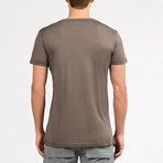 Crew Neck Pocket T-Shirt // Taupe (M)