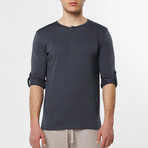 Henley Long Sleeve Shirt // Slate Blue (M)