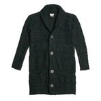 Two-Button Shawl Collar Cardigan // Forest Green (M)
