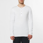 Henley Long Sleeve Shirt // White (L)