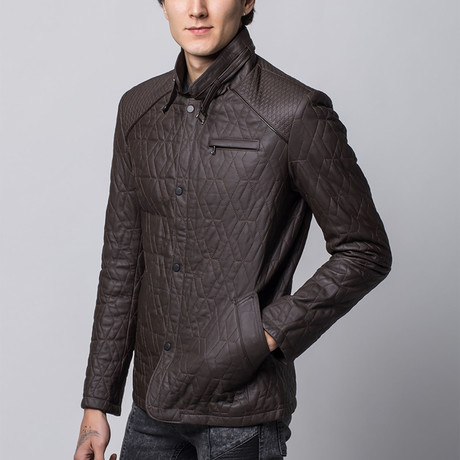 Keele Leather Jacket // Brown (Euro: 46)