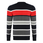 Stripe Pullover // Black + Red (XL)