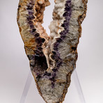Agate Geode With Amethyst Quartz Crystals + Acrylic Stand
