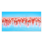 Flamingo Flock // Frameless Printed Tempered Art Glass