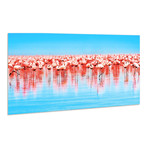Flamingo Flock // Frameless Printed Tempered Art Glass