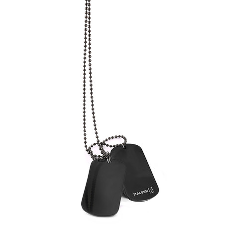 Ball + Chain Double Dog Tag Necklace // Black