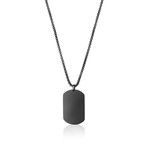 Matte Dog Tag Necklace // Black